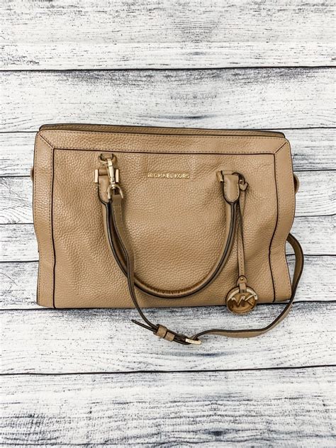 Michael Kors Collins Large Pebbled Leather Satchel In Dark Khaki